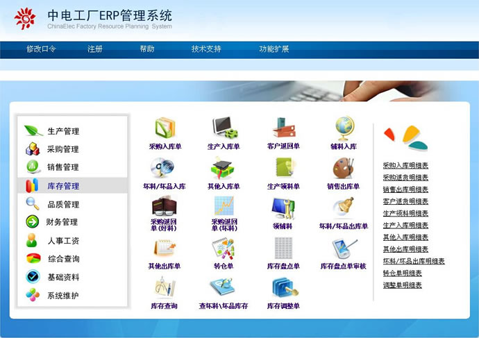 中电工厂ERP系统
